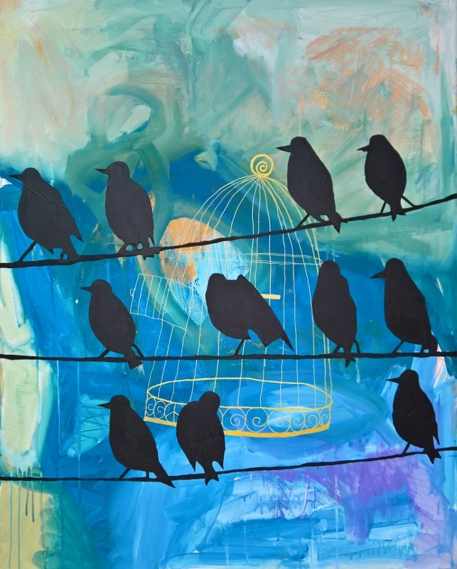 Maleri med fugle